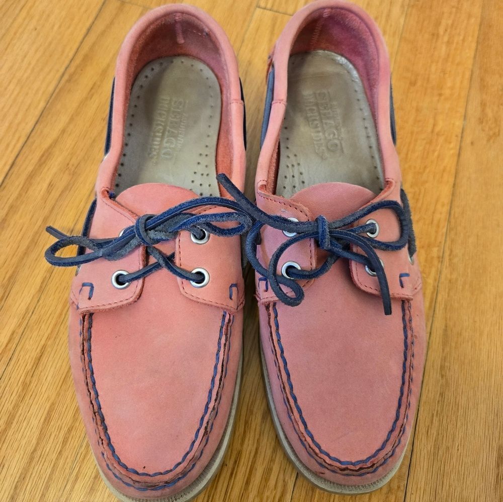 Sebago Docksides Pink Suede Boat Shoes Women’s Size 9 Moccasins Preppy